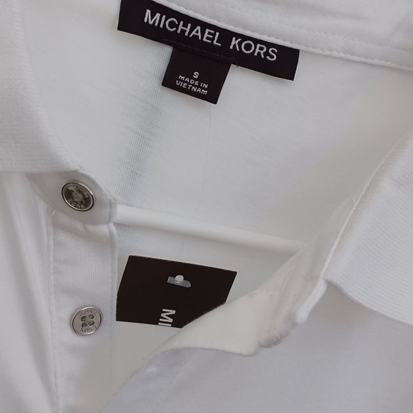 New Michael Kors White Polo Shirt - Picture 3 of 7